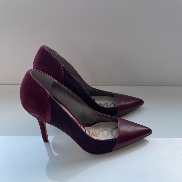 Sam Edelman burgundy pointy toe heels - Picture 2 of 7